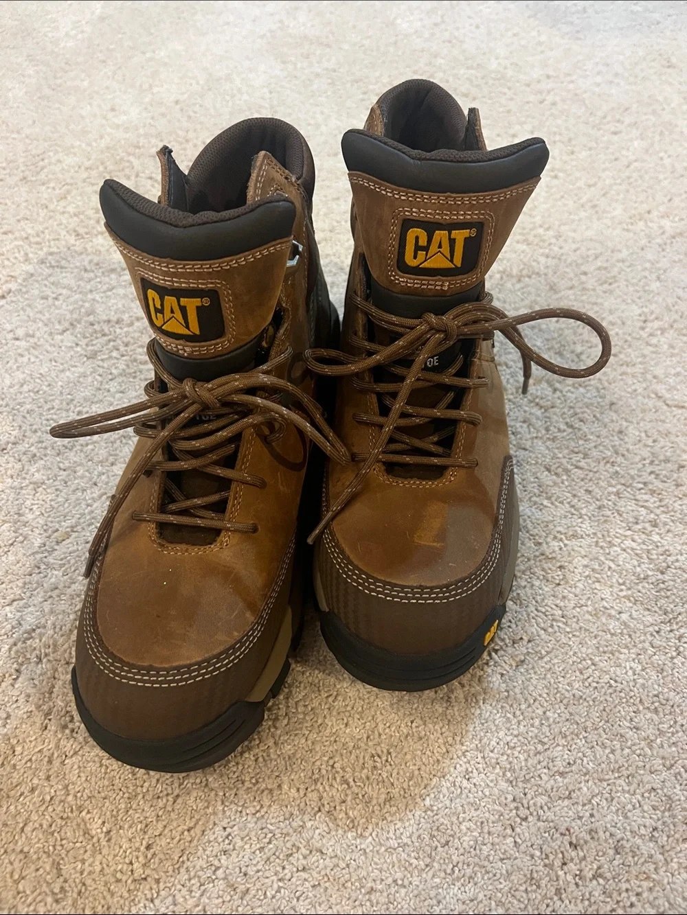Brown Lace-Up Work Boots